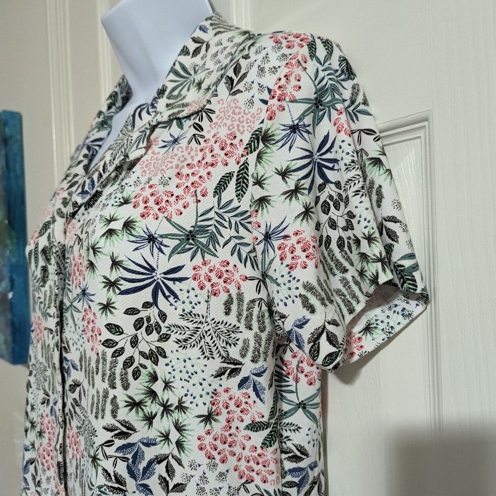 Women's Small Echo Floral Botanical sleep shirt TOP ONLY - Picture 5 of 10